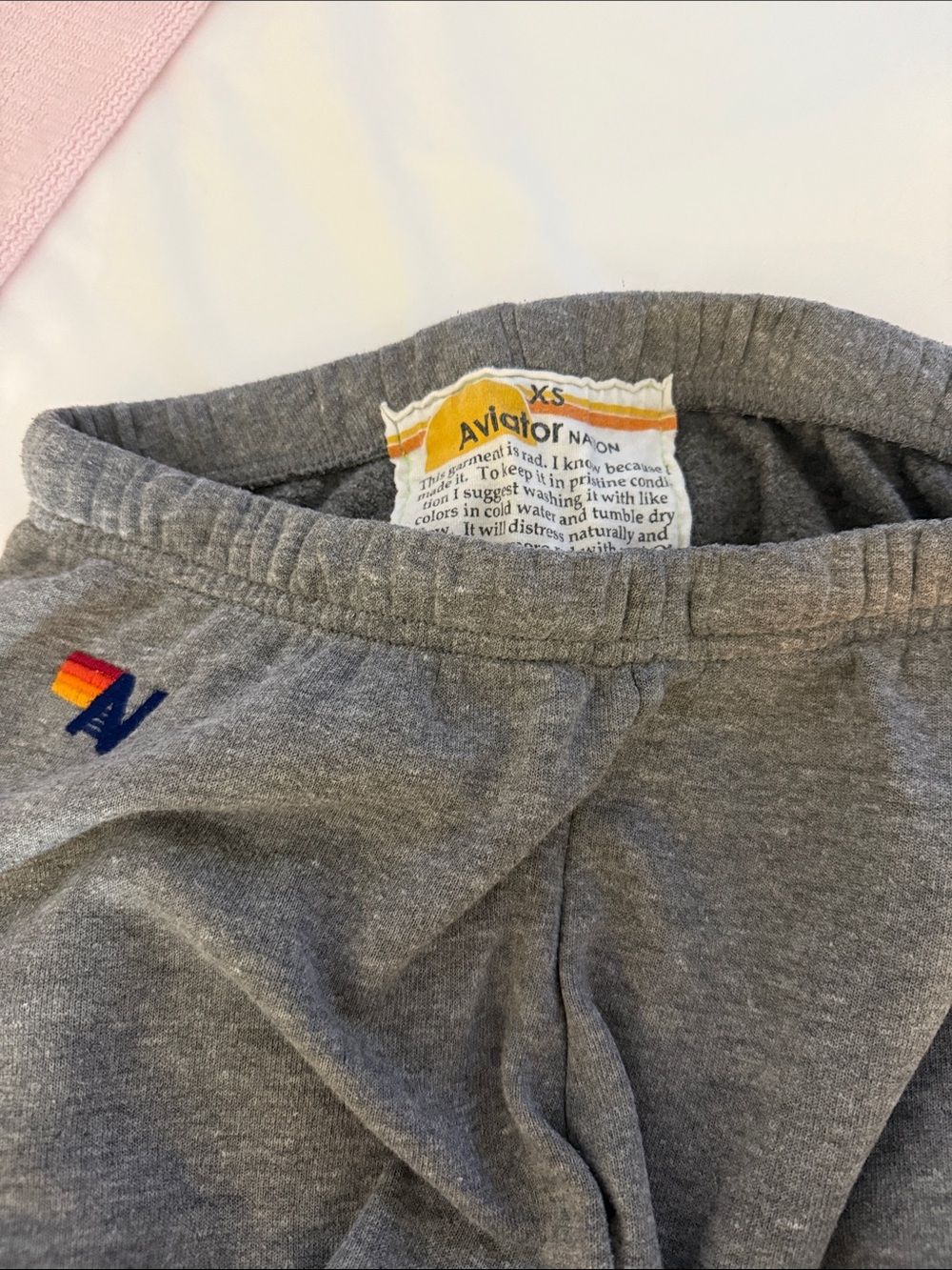 Women’s Gray Sweatpants with Rainbow Stripe - aviator nation - Picture 2 of 5